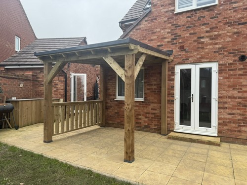 3x3m wooden lean - to, gazebo