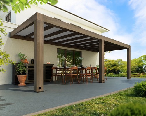 Lean cedar wood pergola - to,