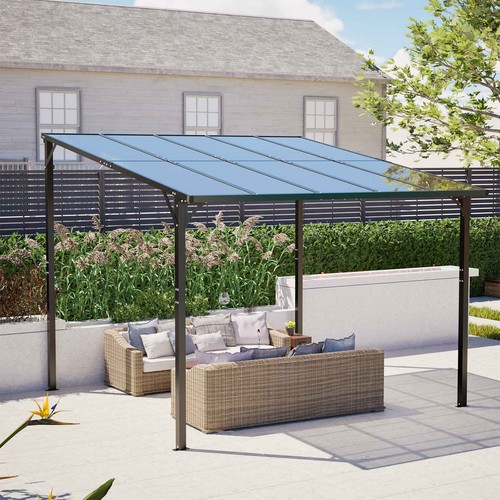 3x3m wall mounted pergola lean - mounted,