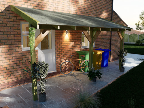 Wooden lean gazebo - lean, to