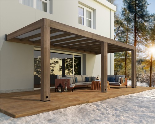 Lean cedar wood pergola - lean,