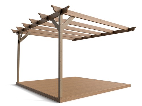 Wall mounted pergola decking - mounted,