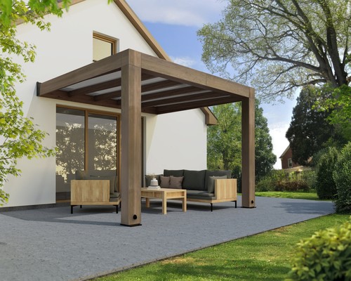 Lean cedar wood pergola - to,