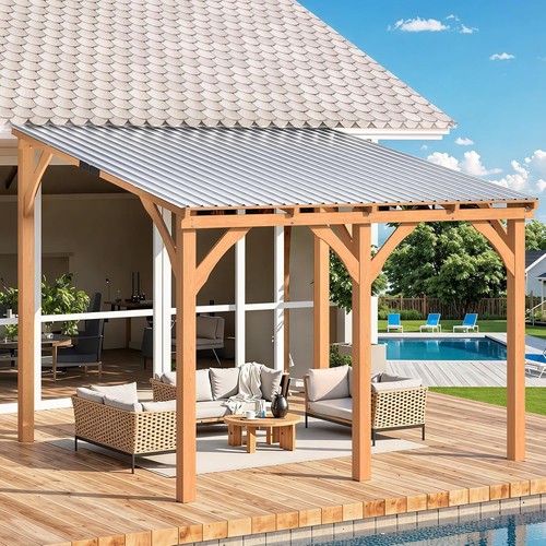3x3m wooden lean hardtop - 3x3m, lean-to