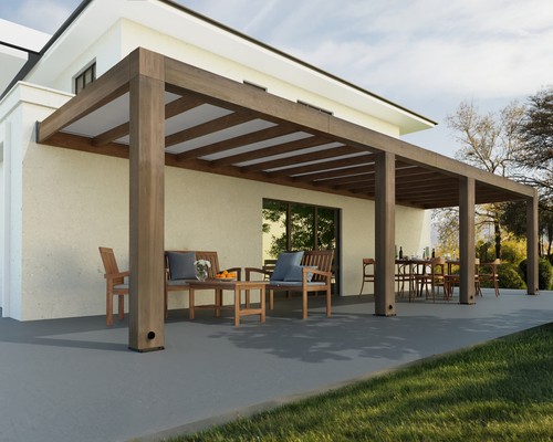 Lean cedar wood pergola - to,