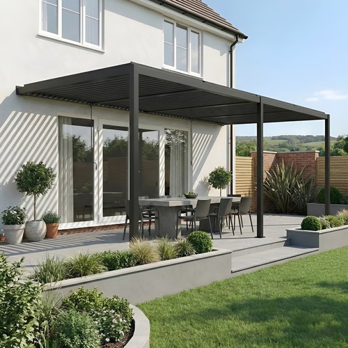 Charcoal veranda pergola - charcoal,