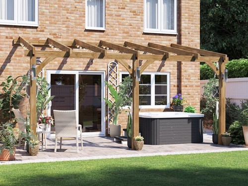 Wooden lean pergola - lean, to
